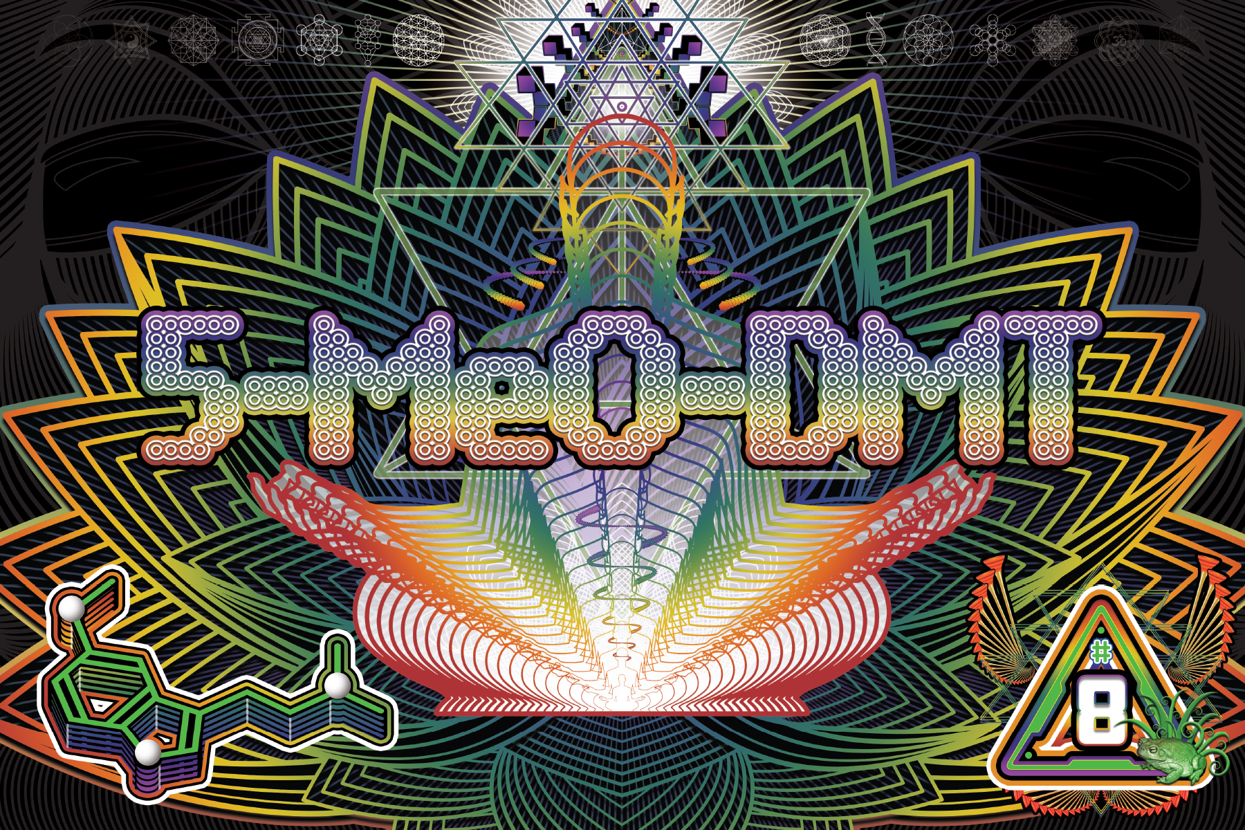 The front of the DanceSafe 5-MeO-DMT card.