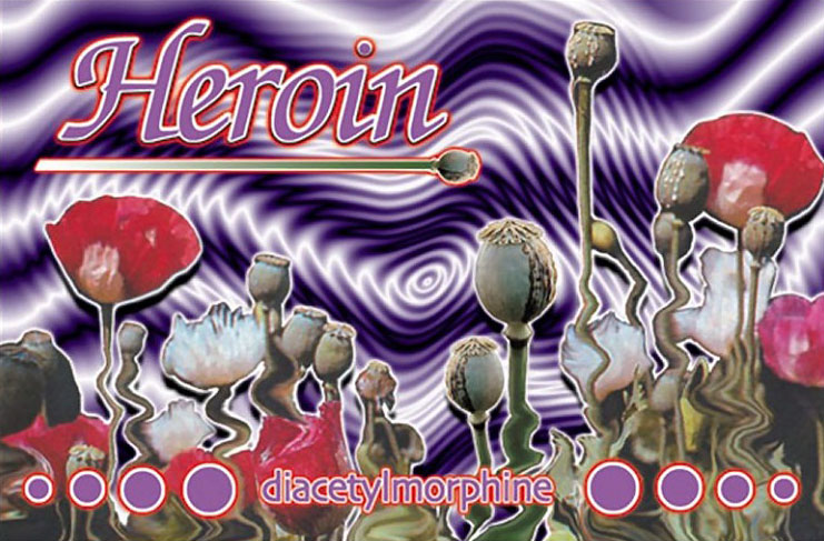 Heroin, or diacetylmorphine, is an opiate derived from the opium poppy that produces a sense of calm, relaxation, and sedation.