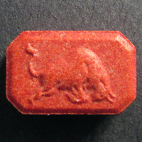 Lille bitte I udlandet makker TestIt Alert: Red rectangular Red Bull pill with a bull stamped on one side  and “Red Bull” stamped on the other, separated by a score line, sold in  Dallas, TX as MDMA