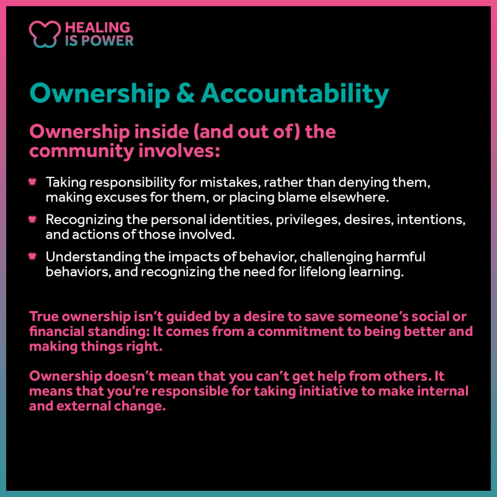 Graphic further elaborating on ownership and accountability.