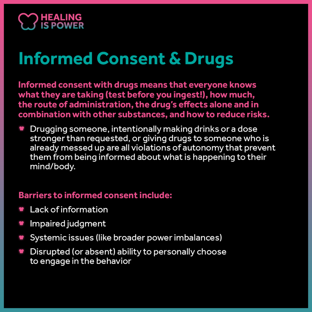 A discussion of informed consent and drugs.