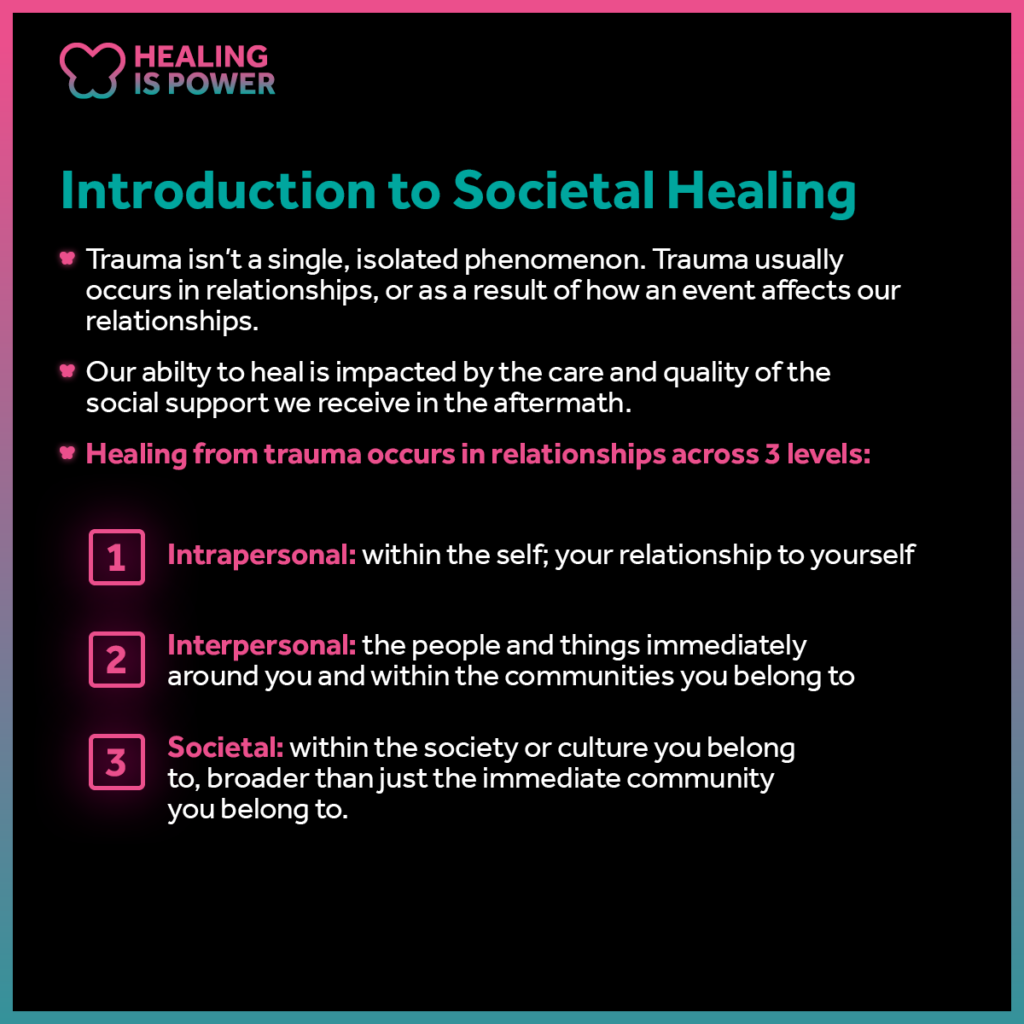 Introduction to societal healing.