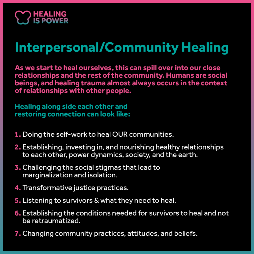 What personal and interpersonal societal healing requires.