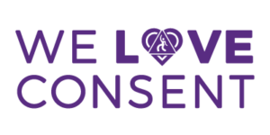 DanceSafe's purple WeLoveConsent logo.