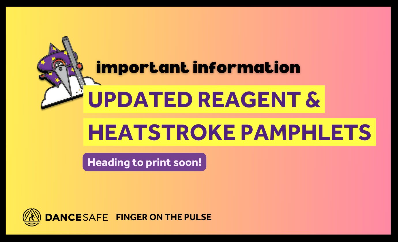 A header graphic announcing the release of updated reagent and heatstroke pamphlets, heading to print soon.